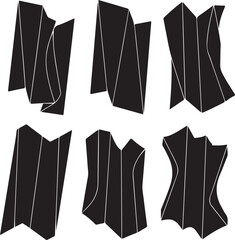 Dynamic Abstract Black Shapes Vector Set with Graphic Silhouette Design Elements for Modern Visuals and Creative Projects on Transparent Background