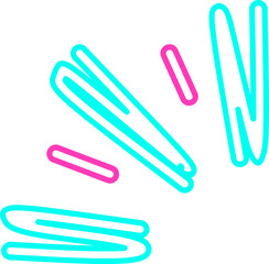 Neon Style Hand Drawn Rays