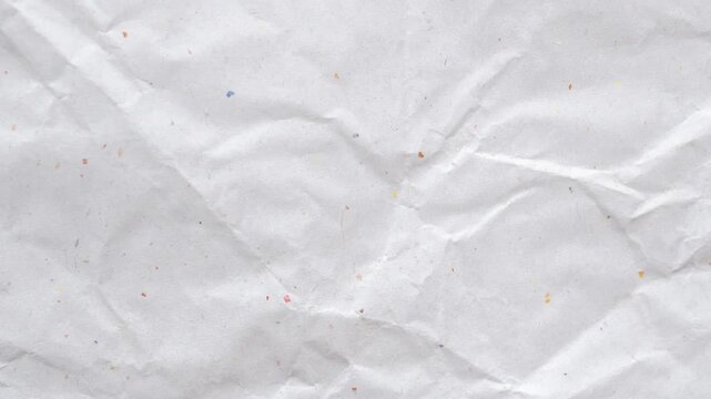 White crumpled paper background texture stop motion