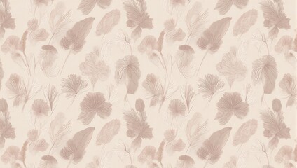 Abstract Watercolor Floral Pattern in Muted Tones.