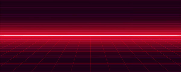 Abstract retro futuristic background made in 80s style. Digital Retro Cyber Surface. Background with neon grids in vintage style. Vector illustration