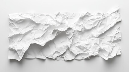 Obraz premium 75.A detailed 3D rendering of a crumpled, wet paper sheet stuck to a wall, with realistic wrinkles and creases visible throughout. The white paper serves as a blank canvas, perfect for an adhesive