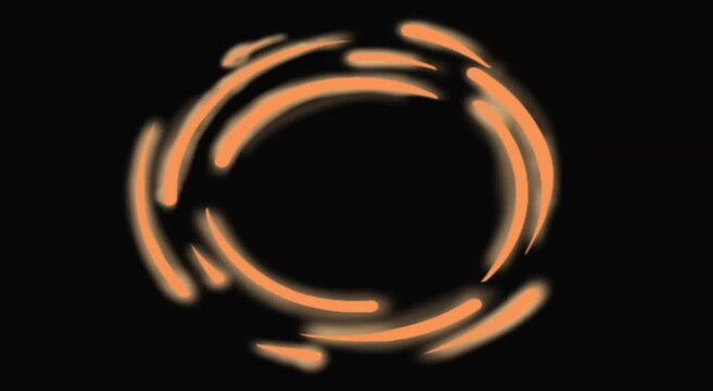 Meteor rotation animation with glowing tail on black isolated backdrop, copy space for text and images, motion graphic video element.