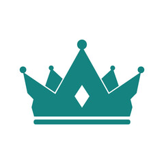 Teal crown icon on white background