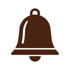 Brown bell icon on white background