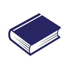 Closed dark blue book illustration