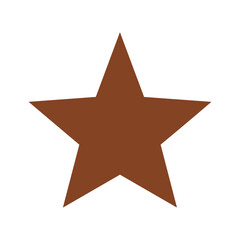 Brown star icon on white background