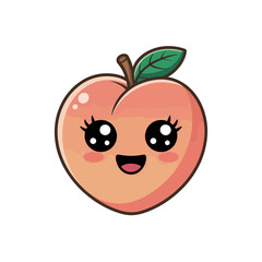 Obraz premium A cheerful peach with big, expressive eyes and a friendly smile .