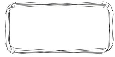 Abstract black lines rounded rectangle frame graphic design for digital backgrounds and layout