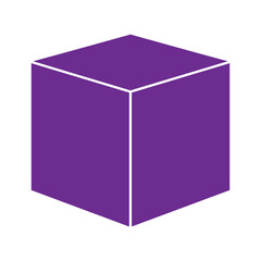 Purple 3D Cube Illustration