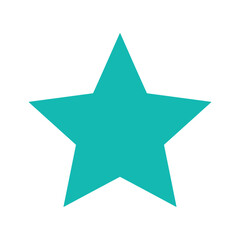 Turquoise star icon on white background