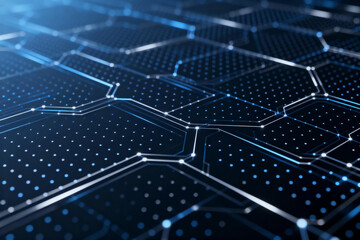Abstract Hexagonal Tech Circuit Board Background