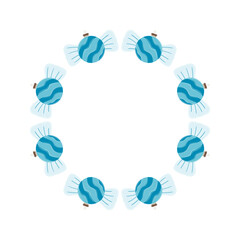 Christmas tree decorations. Round frame. Template for your creativity