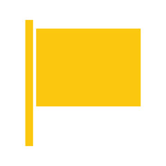 Fototapeta premium Yellow flag icon on white background