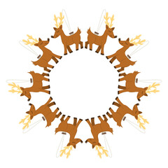 Christmas tree decorations. Round frame. Template for your creativity