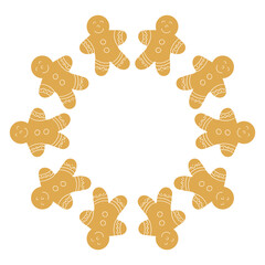 Christmas tree decorations. Round frame. Template for your creativity