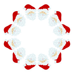 Christmas tree decorations. Round frame. Template for your creativity