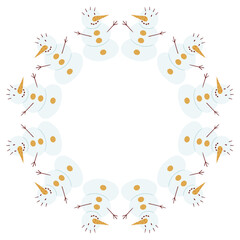 Christmas tree decorations. Round frame. Template for your creativity