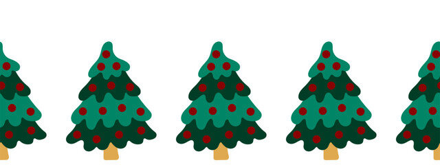 Christmas flat seamless border. New Year illustration