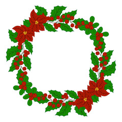 Christmas tree decorations. Round frame. Template for your creativity