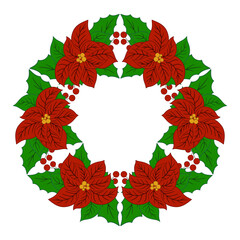 Christmas tree decorations. Round frame. Template for your creativity