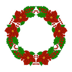 Christmas tree decorations. Round frame. Template for your creativity