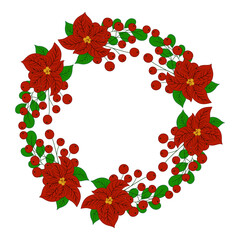 Christmas tree decorations. Round frame. Template for your creativity