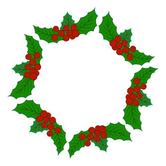 Christmas tree decorations. Round frame. Template for your creativity