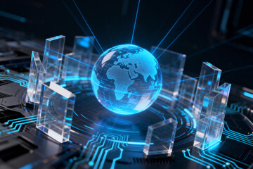 Global Technology and Digital Connectivity Concept