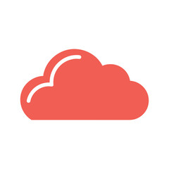 Red cloud icon on white background