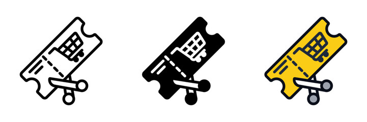 Coupon Cut is a discount symbol representing price reductions applied through promotional coupon codes.