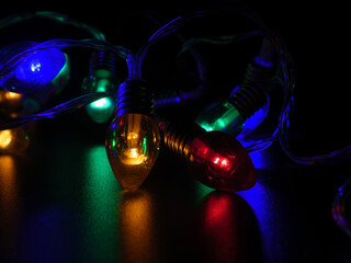 Vivid Colorful Holiday String Lights Low Key