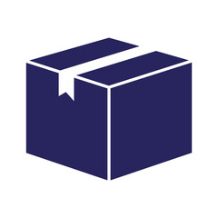 Gift box icon in dark blue