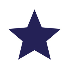 Obraz premium Navy blue five-pointed star on white background
