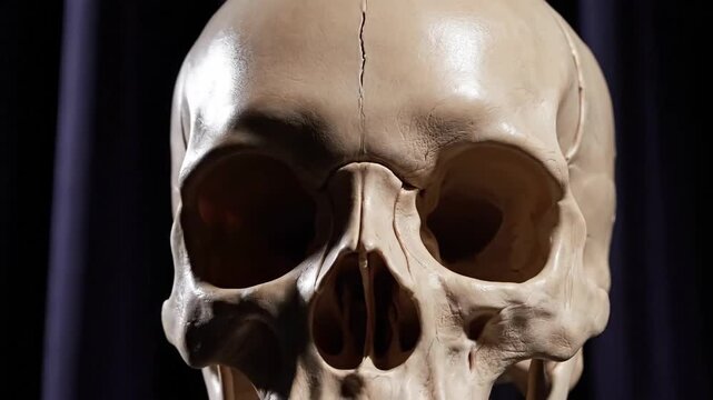 Cinematic Orbital Shot Around a Human Skull