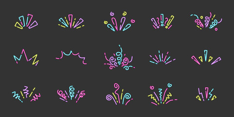 Neon Style Hand Drawn Rays