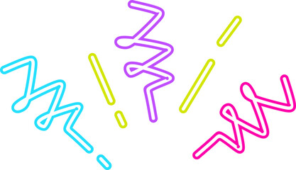 Neon Style Hand Drawn Rays