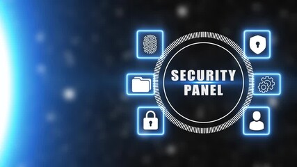 Security Panel Interface with Biometric Authentication and Data Protection cybersecurity digital security - Powered by Adobe