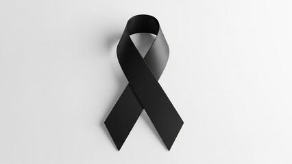 Symbol of mourning: a black satin ribbon tied into a bow, representing grief and rememintimate apparelnce