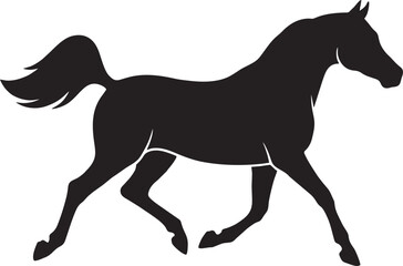 Arabian Horse Silhouette Running. Noble Black Equine Vector for UAE Heritage and Year of the Horse 2026