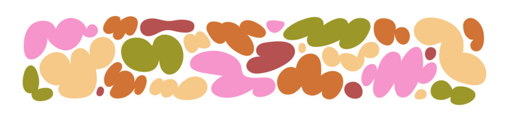 Modern abstract fluid shapes set. Funky doodle creative elements. Curved liquid forms, organic geometric figures, amoeba blobs, bubbles. Colored flat vector illustrations isolated on white background