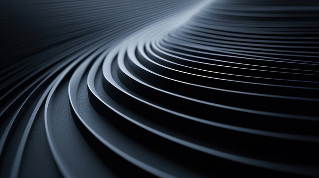 Black and white image of curved lines.