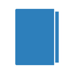 Blue book icon on white background