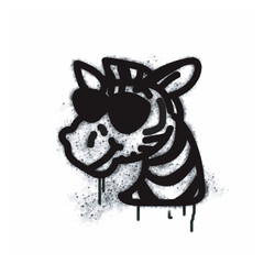 Graffiti Spray with zebra icon isolated on white background. © fajri