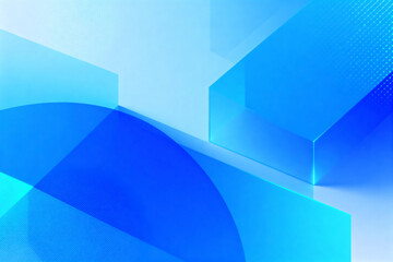 Abstract Blue Geometric Background with Transparent Shapes