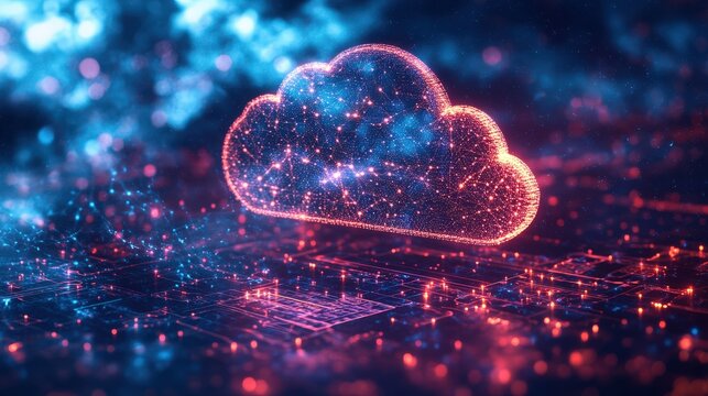 Glowing cloud in the shape of a heart.