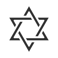 Fototapeta premium Star David symbol or two triangles are tied to each other icon.