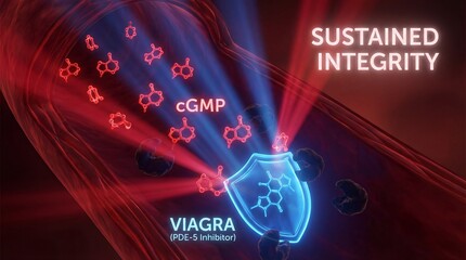 Fototapeta premium A graphic representation showcases a sustained integrity, offering a visual narrative on a scientific theme. The image highlights a protective shield.