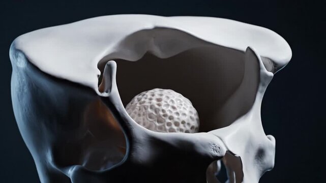 3D Orbiting View of Human Sella Turcica Anatomy Model