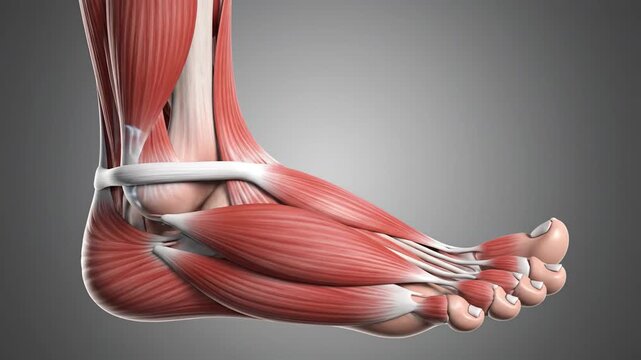 Medical Animation of Human Extensor Hallucis Longus Muscle